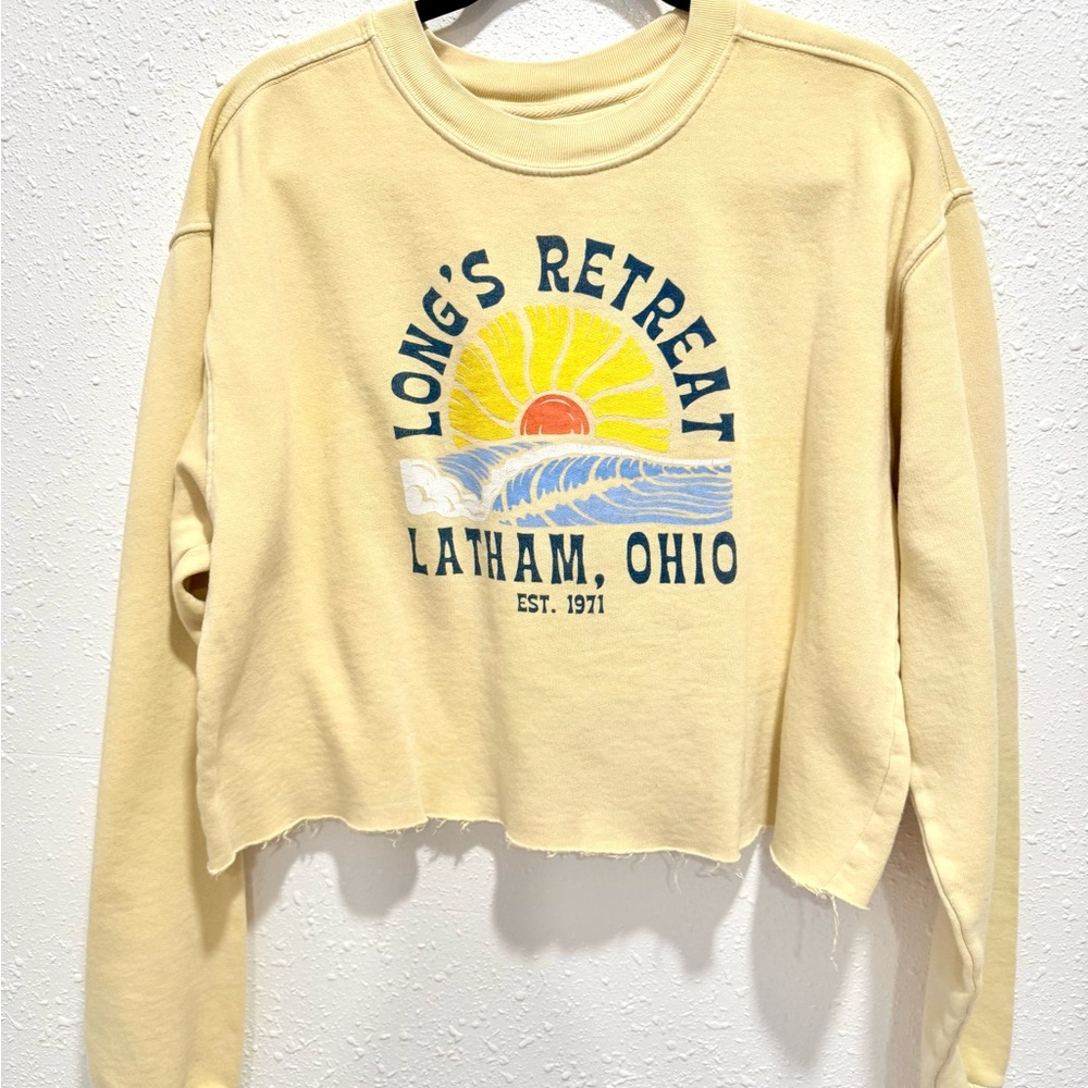 Blue‎ 84 Yellow Latham Ohio Cropped Sweatshirt M - Picture 3 of 7